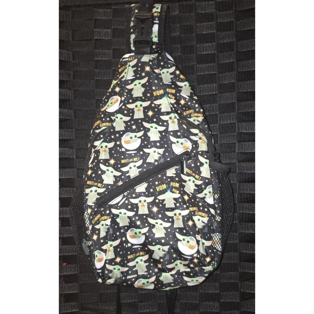 Grogu Baby Yoda Crossbody Sling Backpack Star Wars The Mandalorian Unique Custom